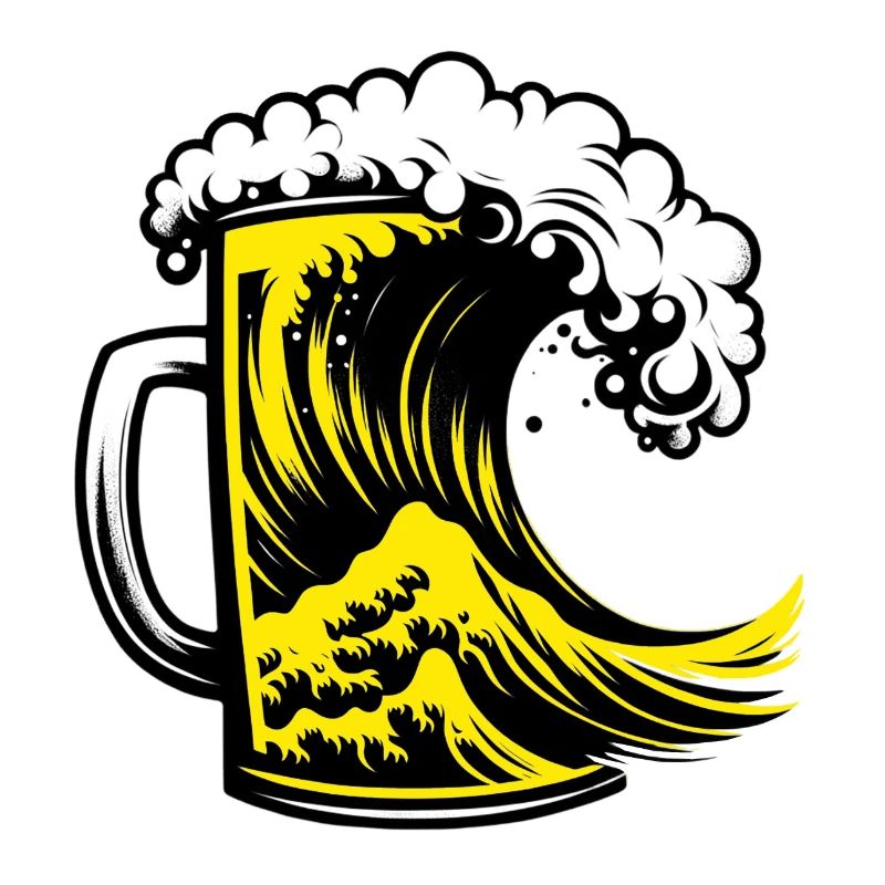 La grande vague de bière Source de bière Beauté mousseuse