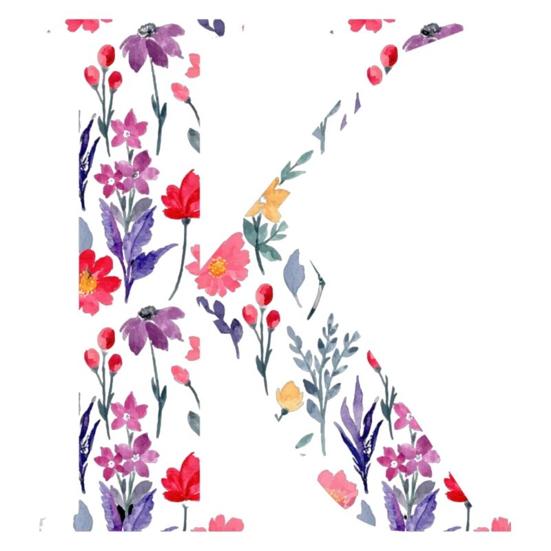 Personalisierter Blumenbuchstabe k - Geschenkidee
