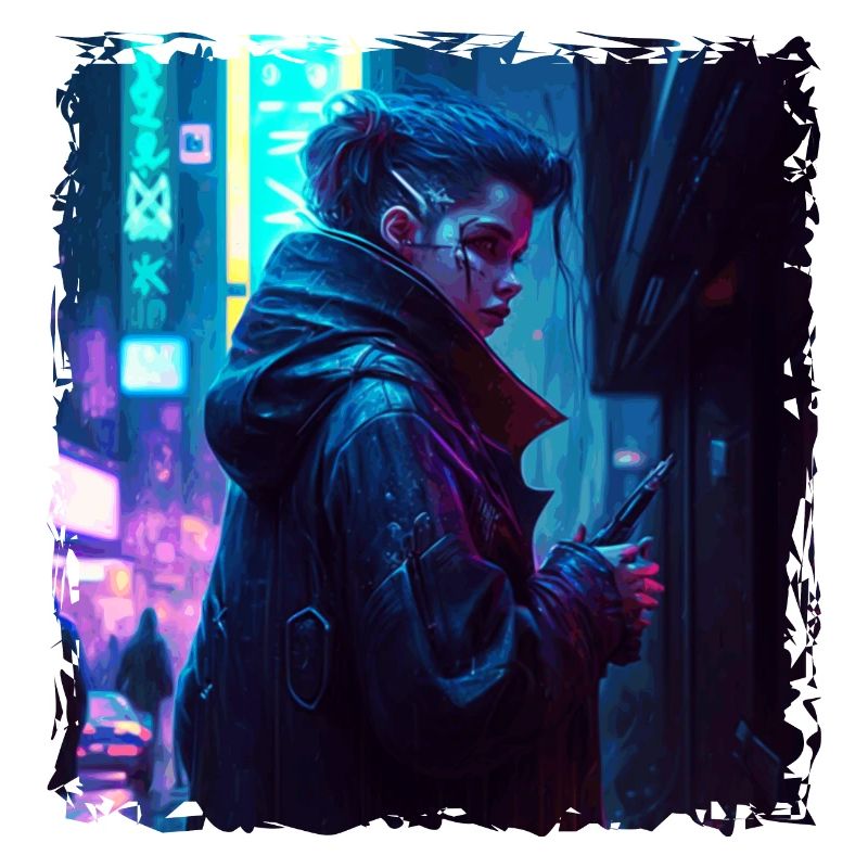 Science fiction artwork in dystopian future