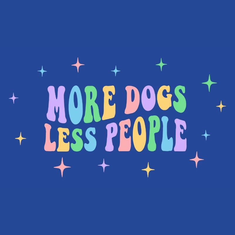 Plus de chiens, moins de gens - Design rétro groovy