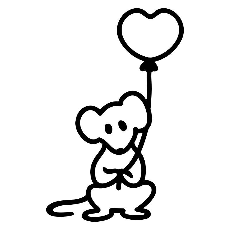 Mouse + balloon - Line
