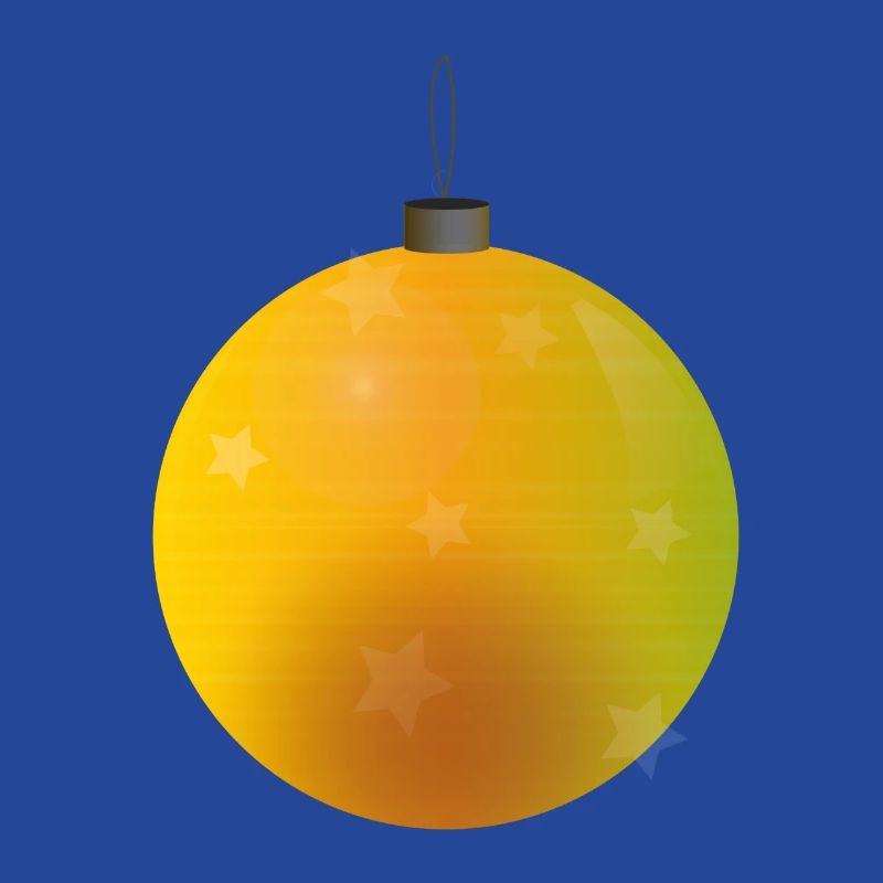 gelbliche Weihnachtskugel mit Sternen