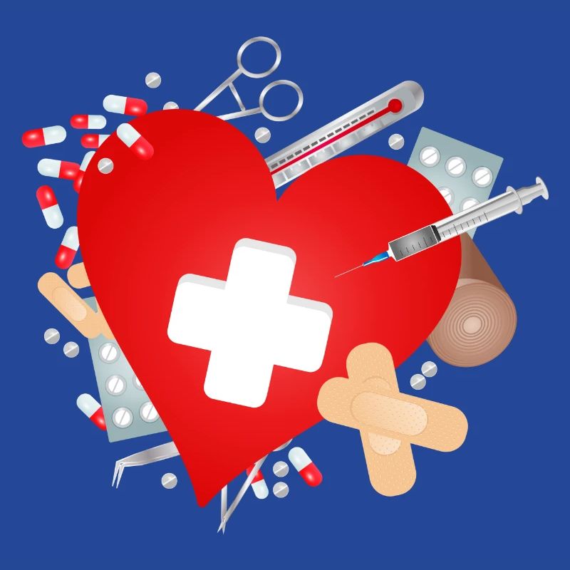 Erste Hilfe Set oder Reiseapotheke mit Herz