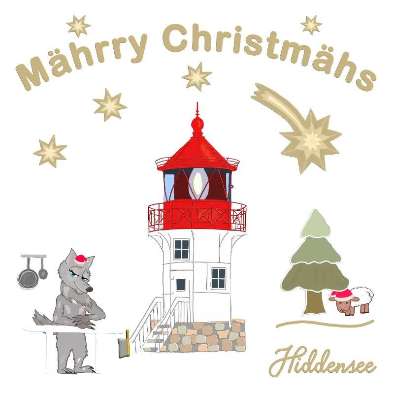Christmas lighthouse Gellen on Hiddensee