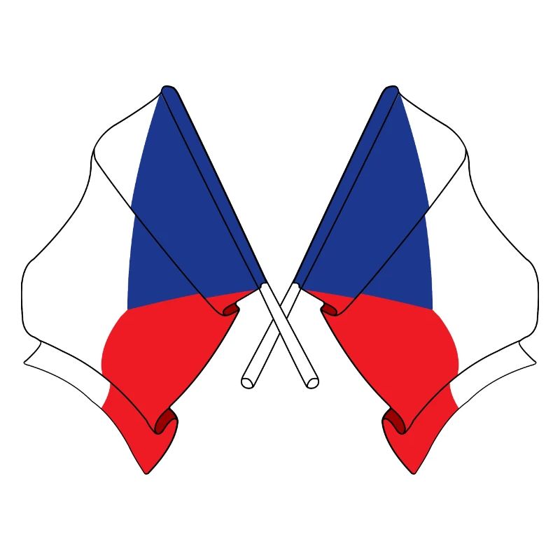 Two flags Czech Republic