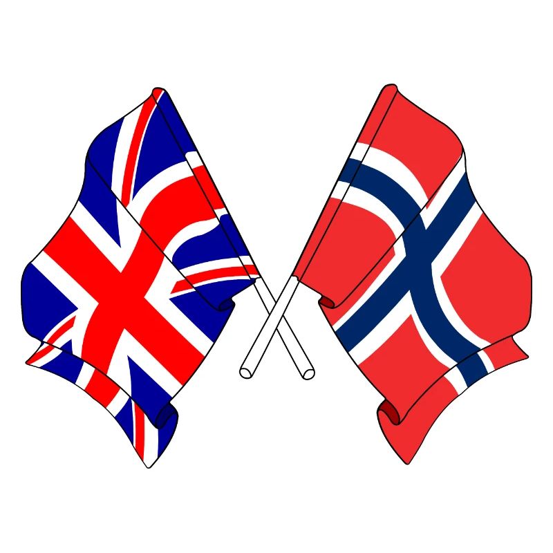 Drapeau Angleterre, drapeau Norvège