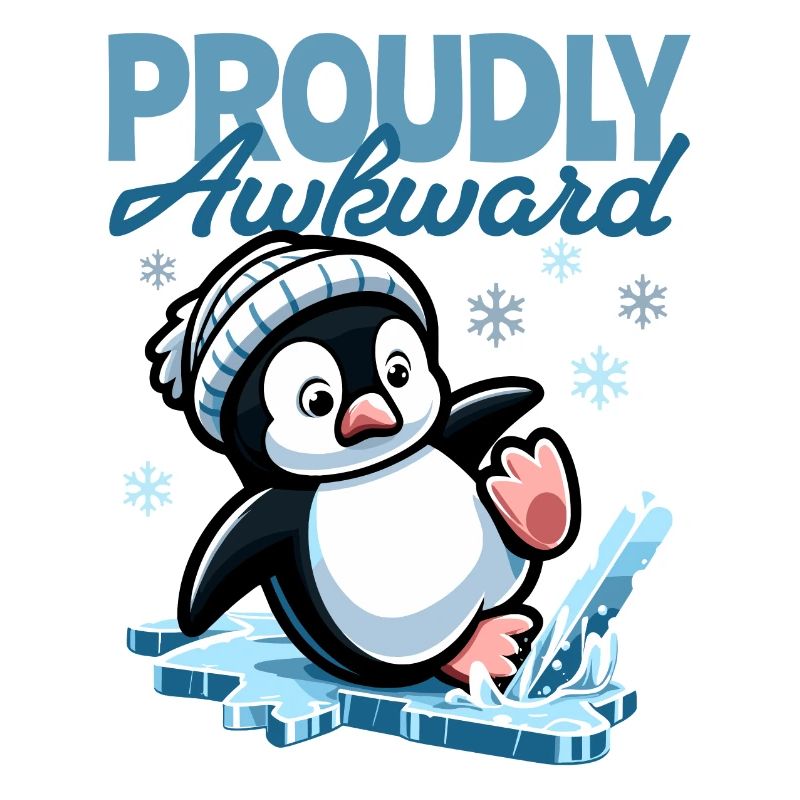 Proudly Awkward – Cute Penguin Slips on the Egg