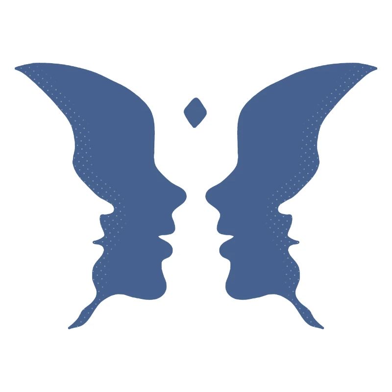 Küssende Gesichter oder ein Schmetterling
