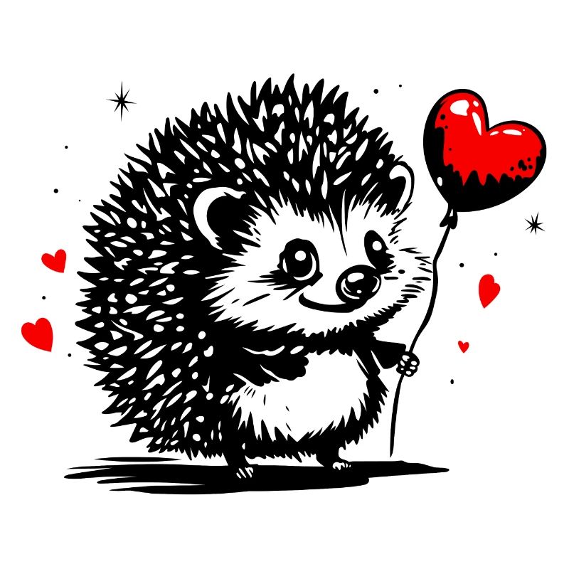 Igel mit Herz Luftballon - Heartful Creatures