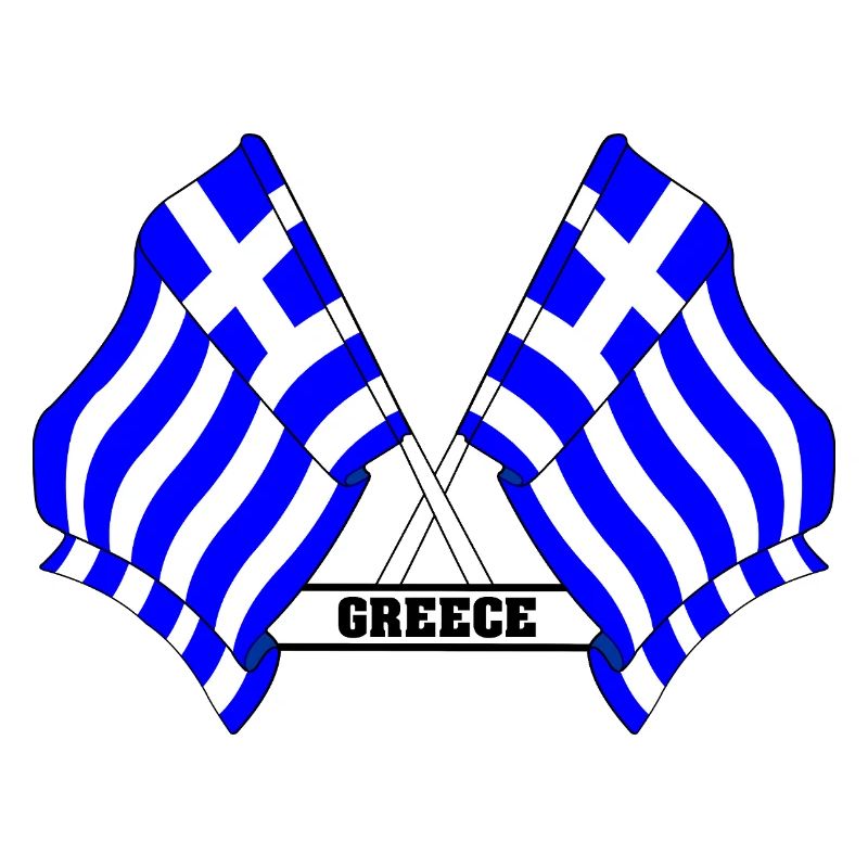Drapeaux grecs croisés avec texte