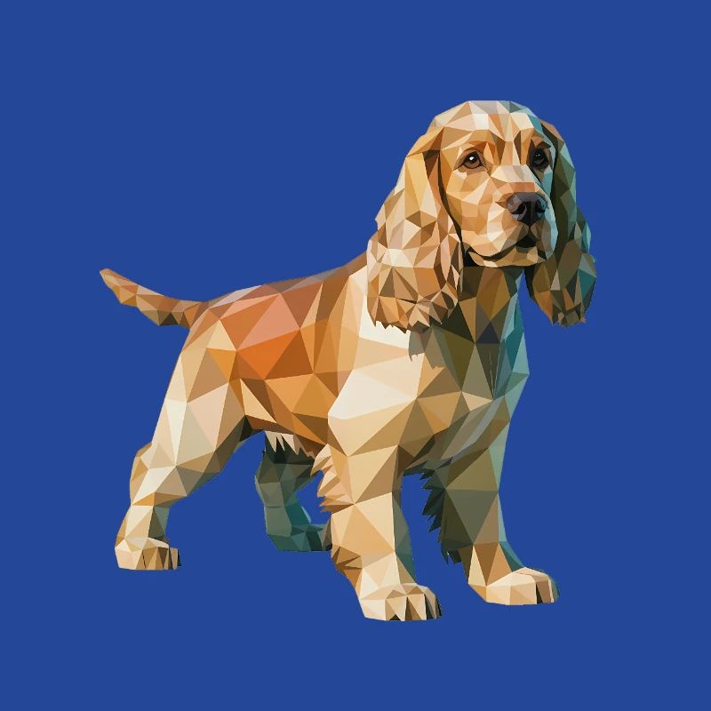 Cocker Spaniel - Cooles Low-Poly-Logo