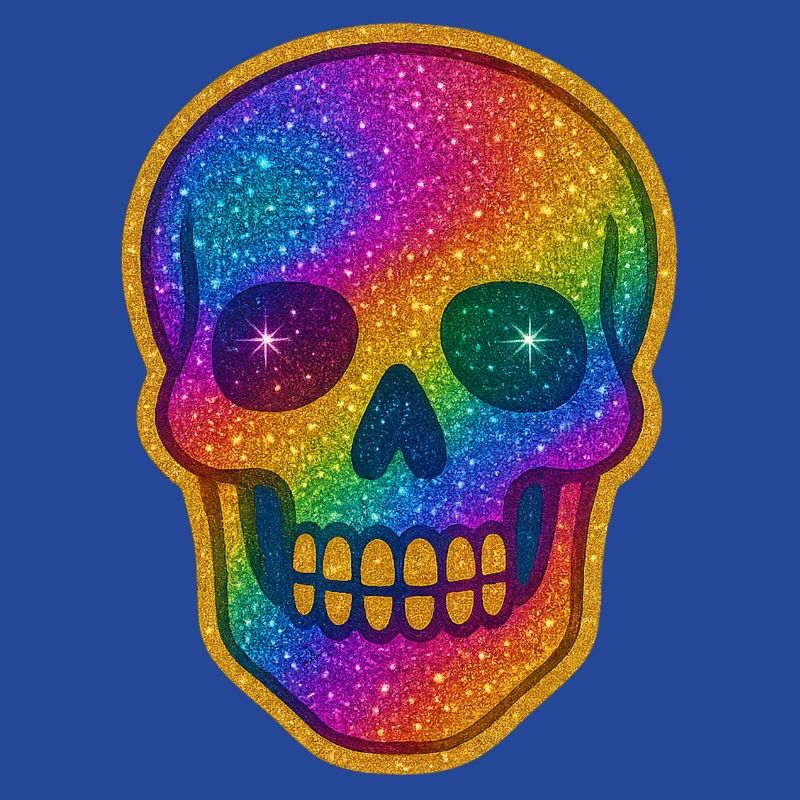 Rainbow Skull Glitter for Halloween