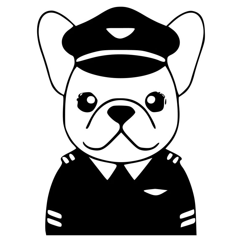 Frenchie Pilot Uniform Schwarz