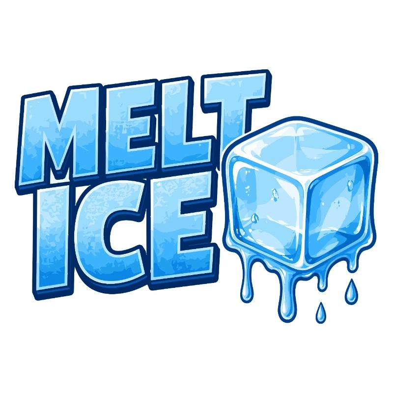 Melt Eis Eiswürfel Typo