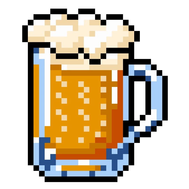 Bierglas Pixel Art – Retro Bier Design