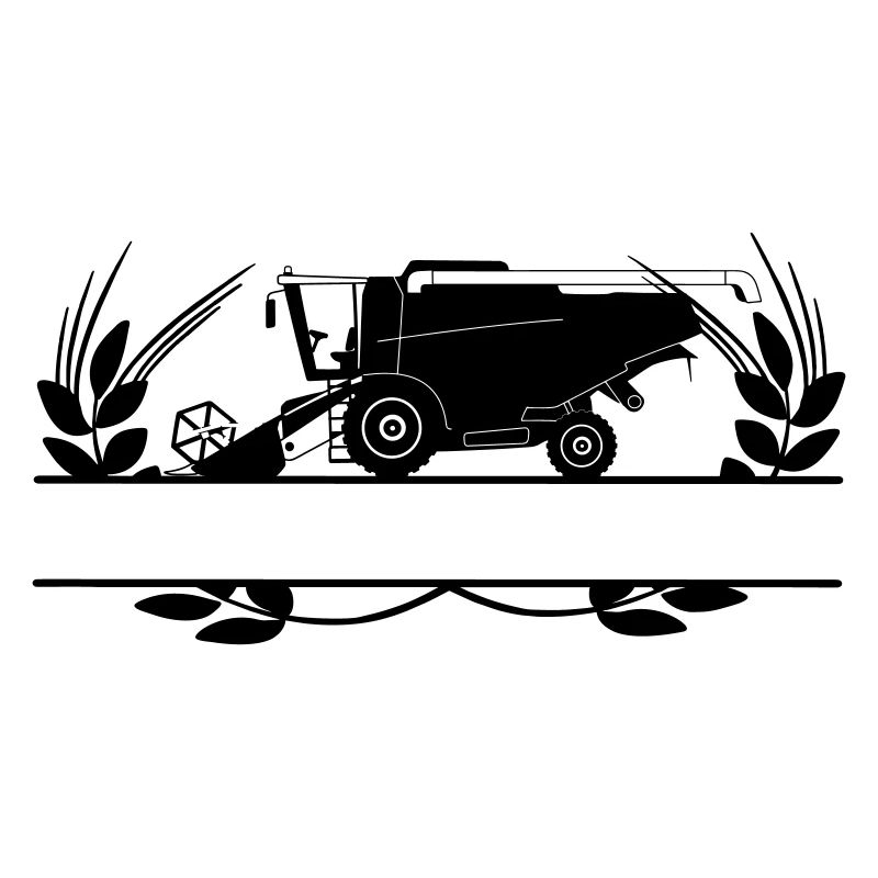 Moissonneuse-batteuse dans un crop circle avec espace de texte