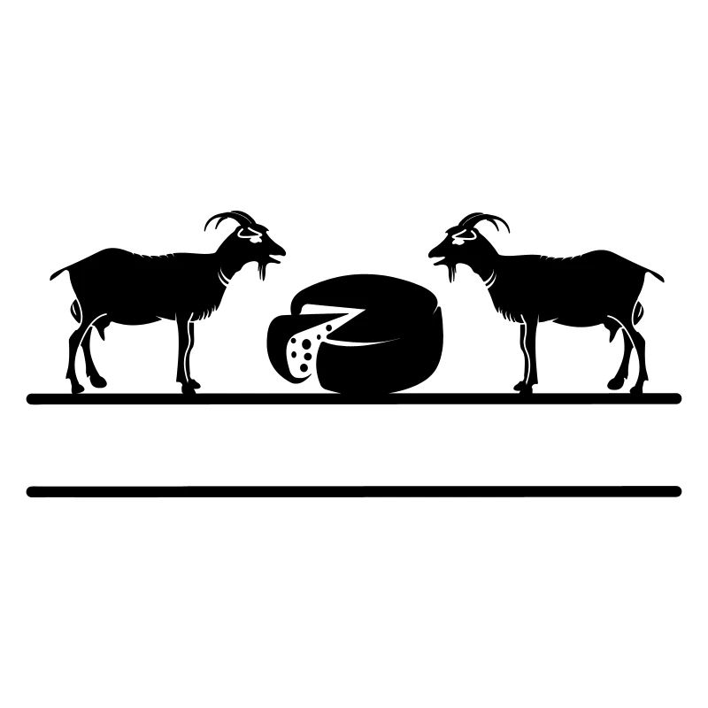 Monogramme de fromage de chèvre.