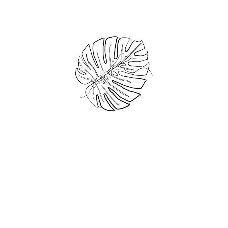 Monstera leaf - one line drawing
