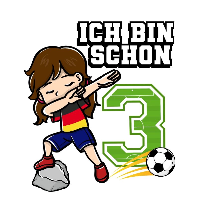 Fußball Mädchen Ich bin schon 3 Geburtstag