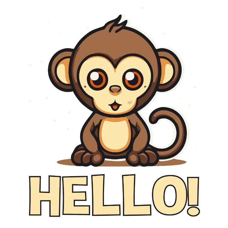 Hello! little cute monkey