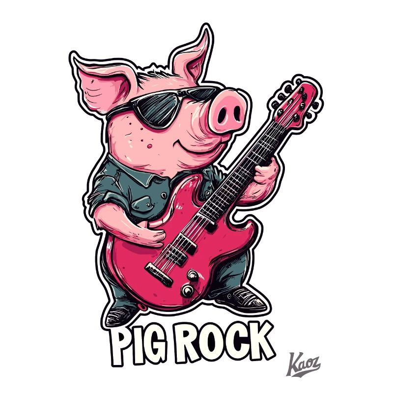 Guitar Playing Rock Pig