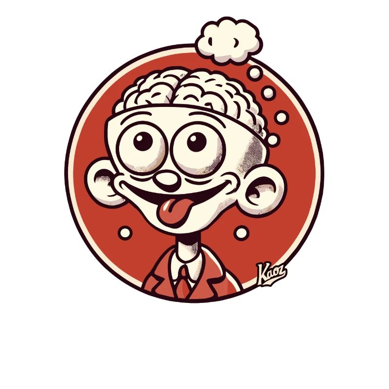 Funny guy with exposed brain