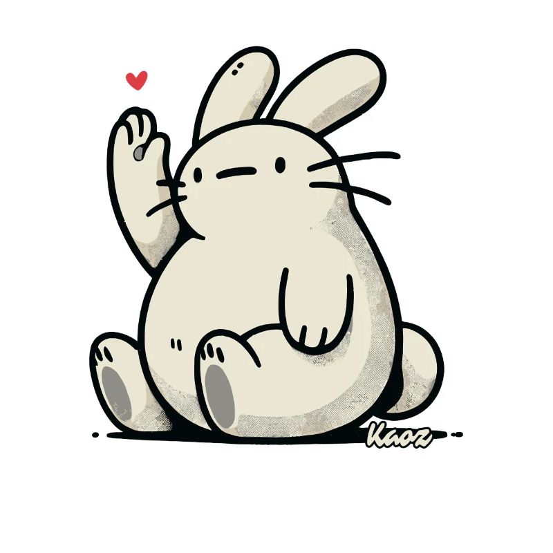 Funny fat bunny says hello