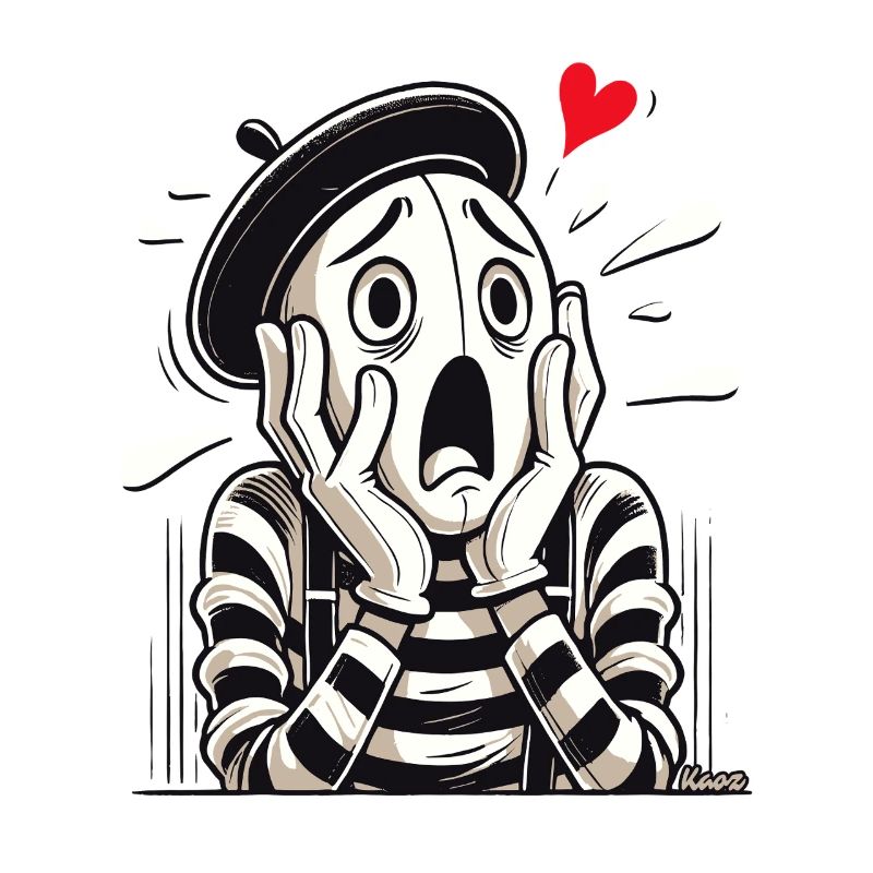 Dramatischer Pantomime – Liebe oder Verzweiflung?