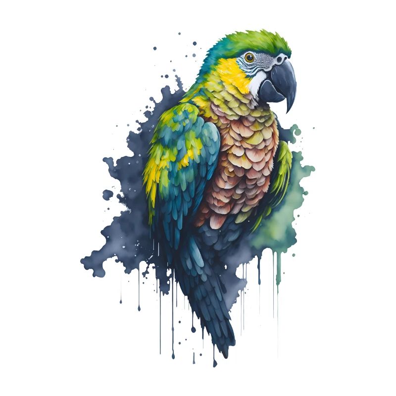 Fesselndes Aquarellgemälde eines Papageis