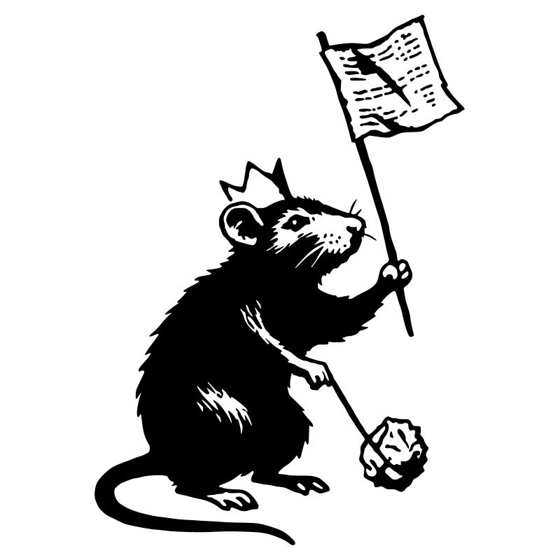 Rat with flag