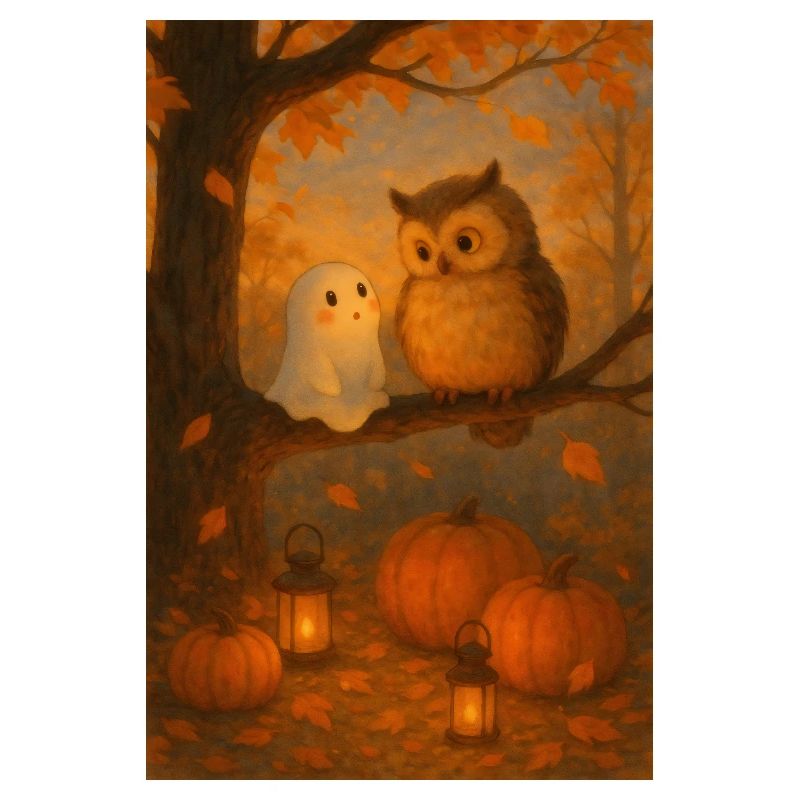Ghost with Cute Owl