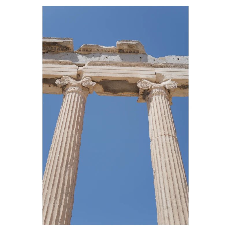 Ancient columns under blue sky, Acropolis