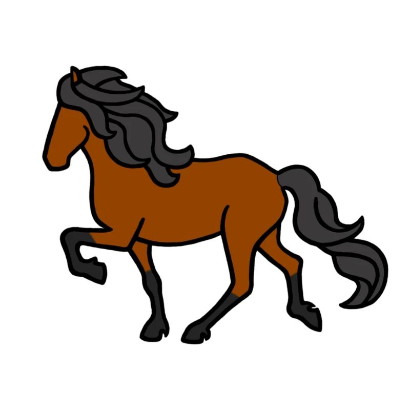 Icelandic horse, browner, lighter