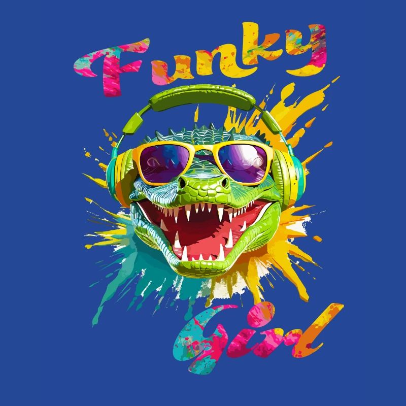 Funky Mädchen Krokodil