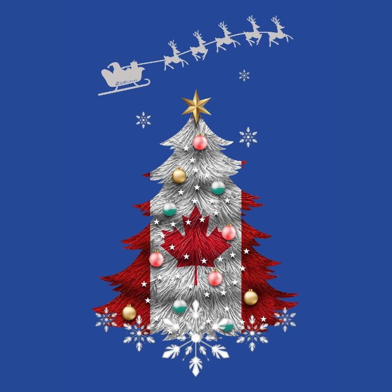 Christmas tree with Canada flag