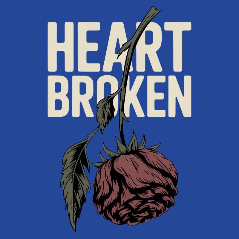 Broken Heart with Withered Rose