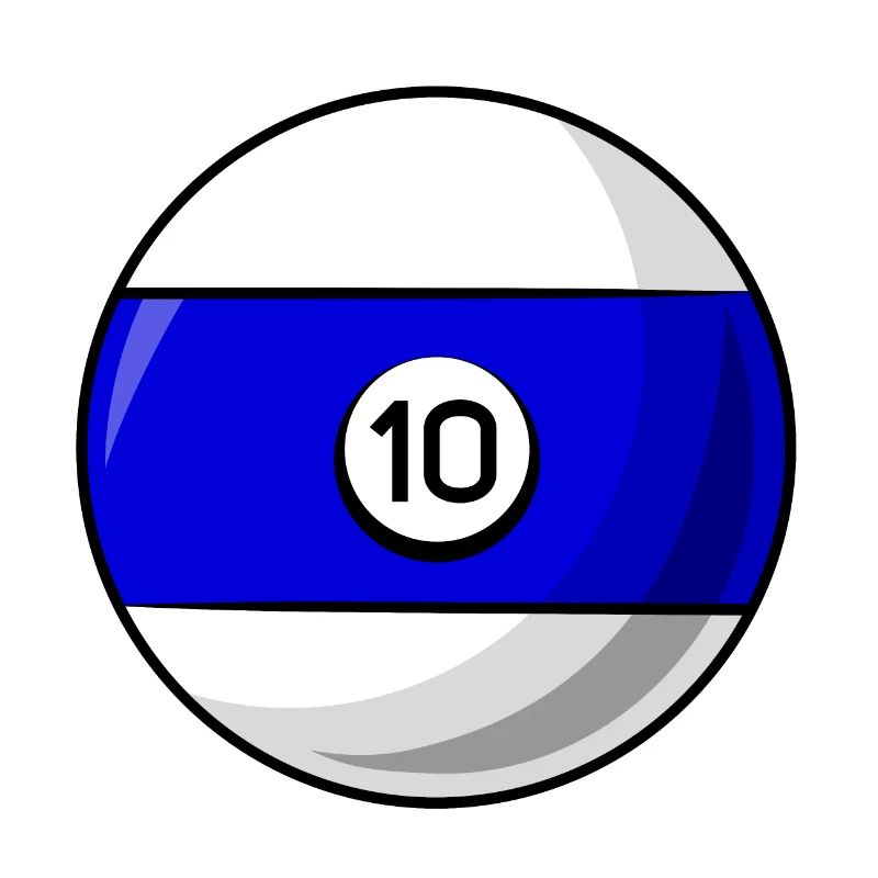 Boule de billard 10 Billard bleu dix