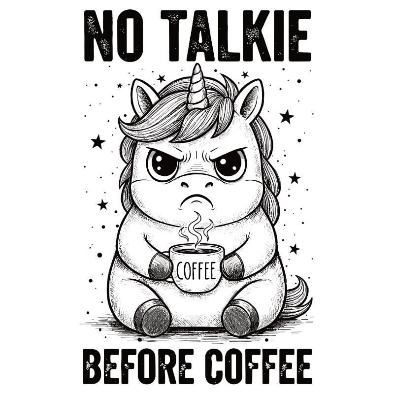 Pas de conversation devant une licorne amoureuse du café