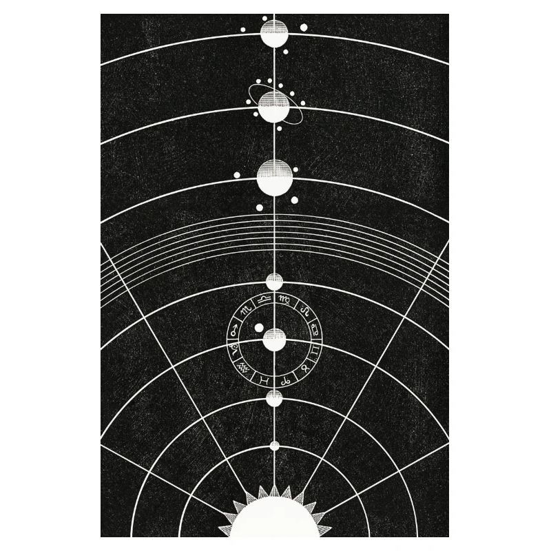 Solar System Drawing Vintage