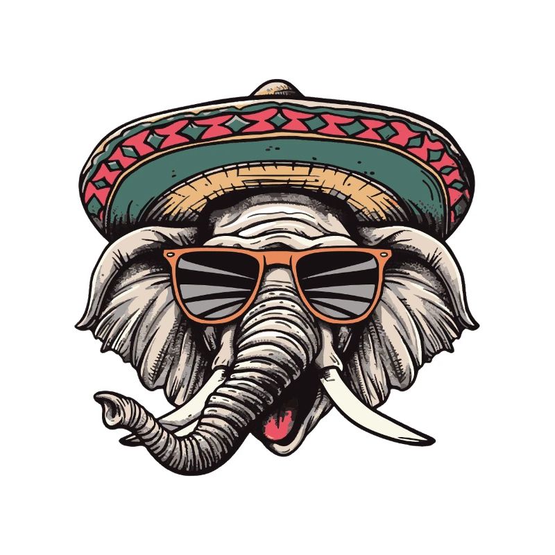 Elephant Comic Funny Sombrero