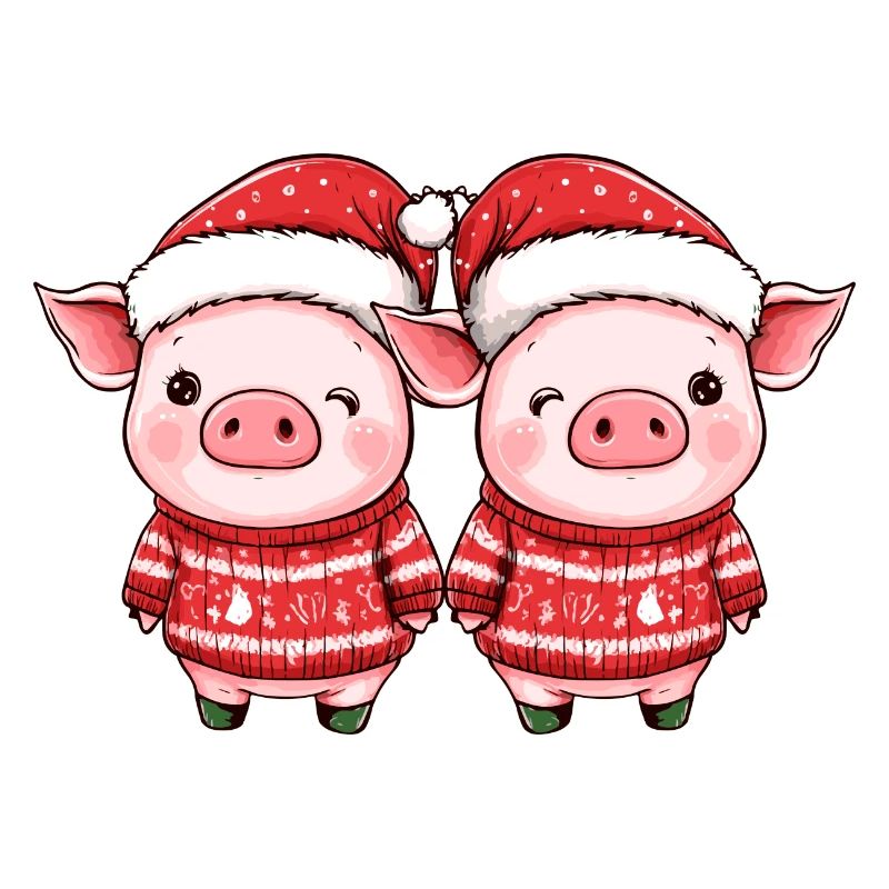 Équipe de Noël du cochon