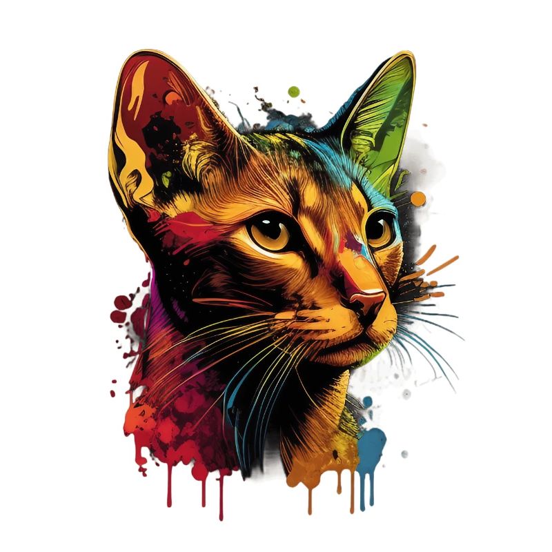 Chat d’Abyssinie Gaze Colorée