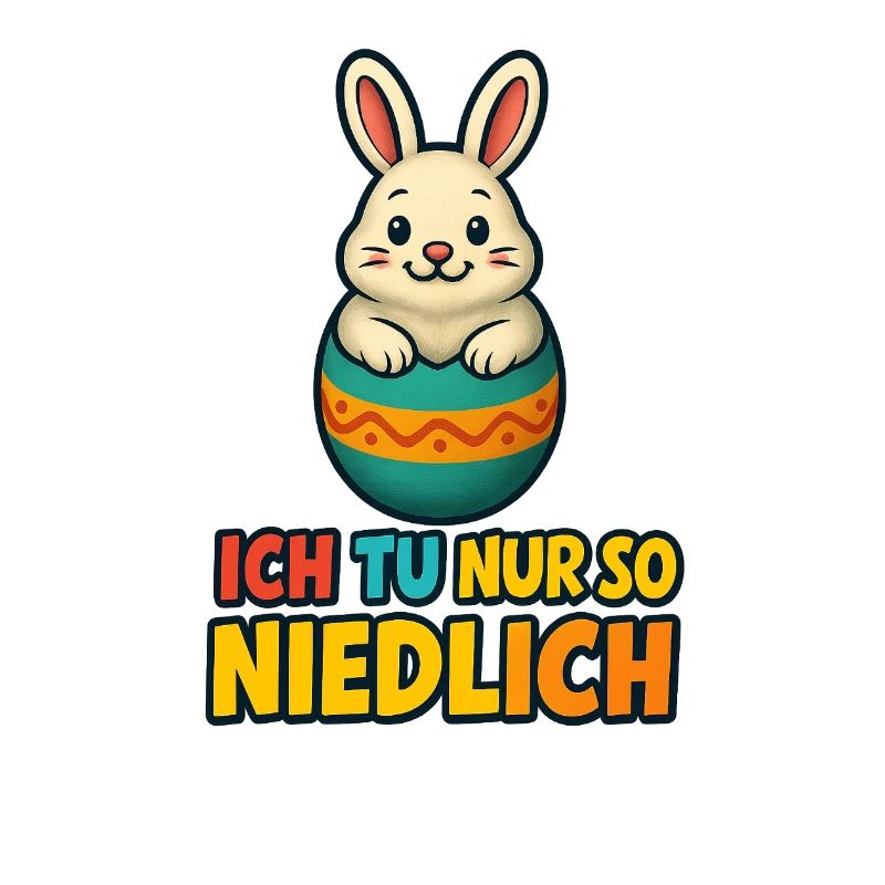 Osterhase im Ei mit Spruch