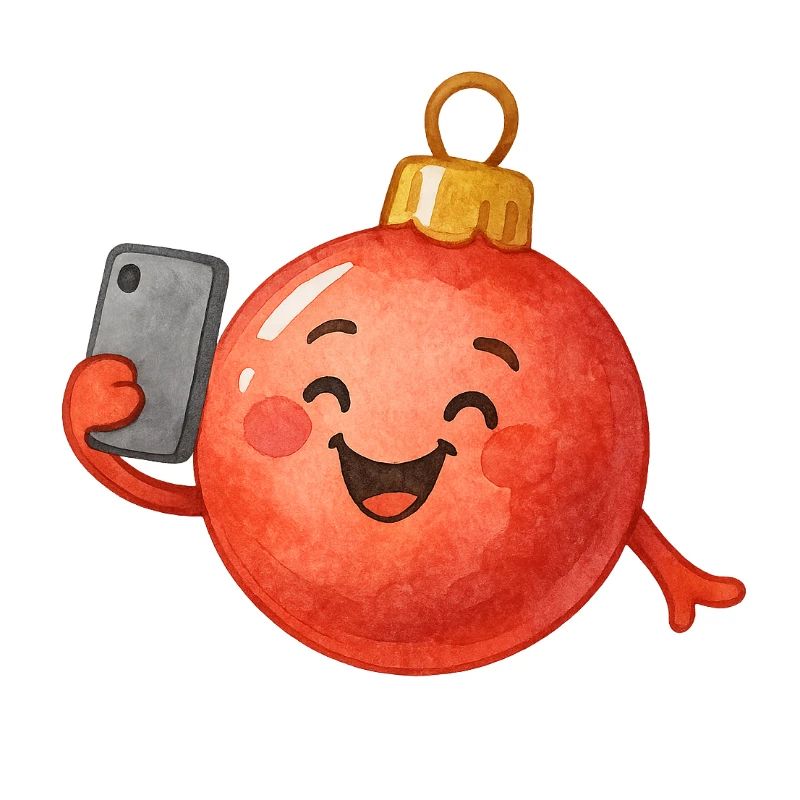 Fröhliche Weihnachtskugel Selfie