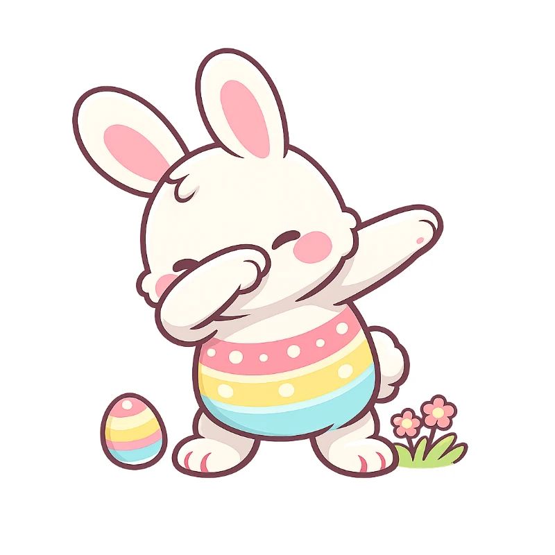 Dabbing Easter Bunny – Cute Kawaii Easter Motif