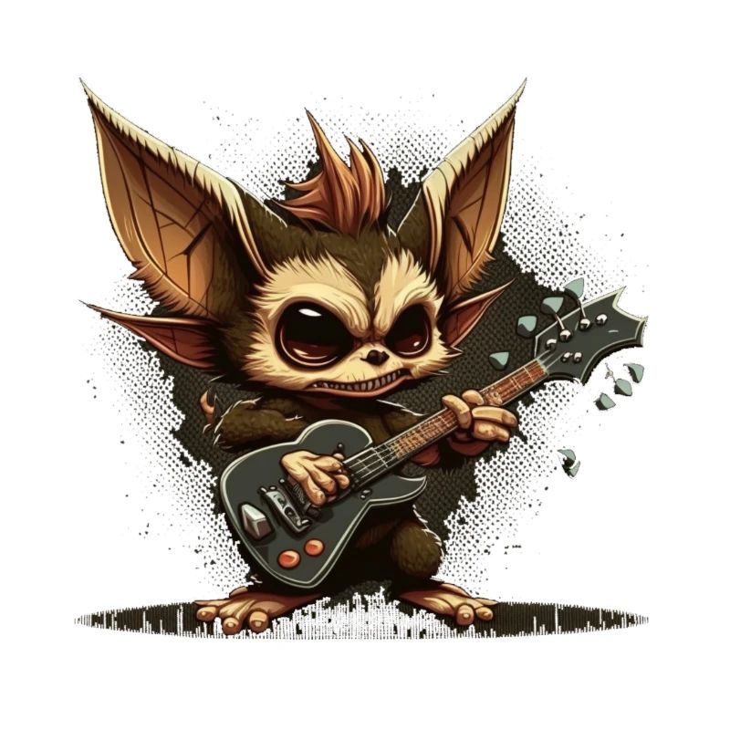 Gremlin avec guitare rock