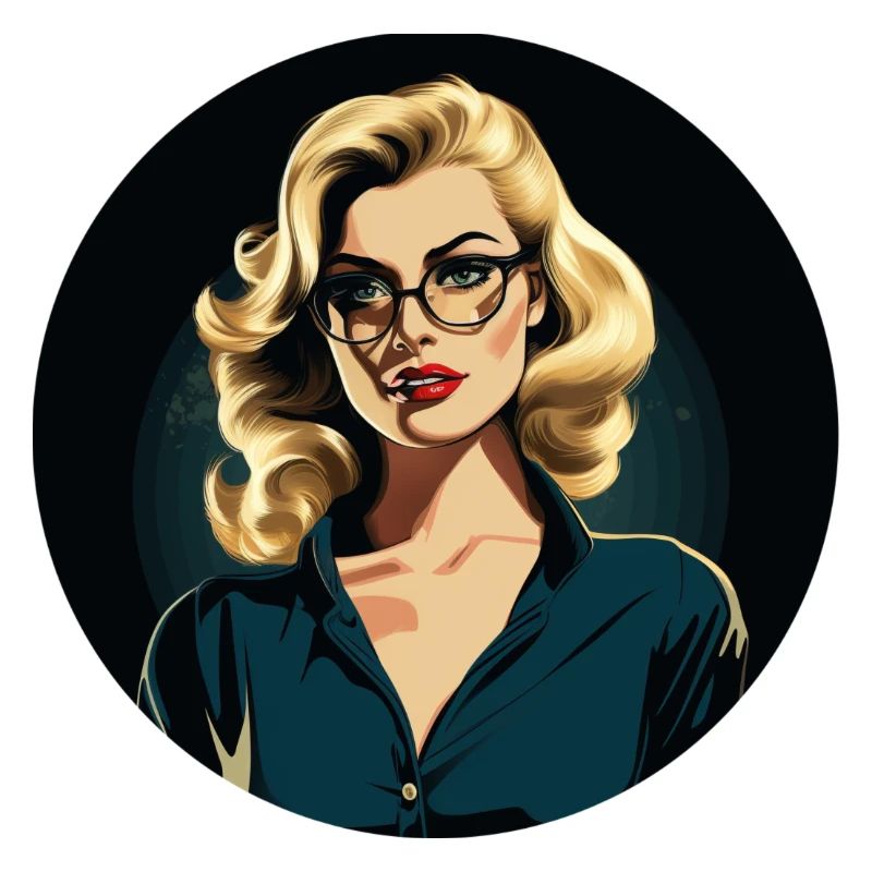 Vintage Dame im Comic Look