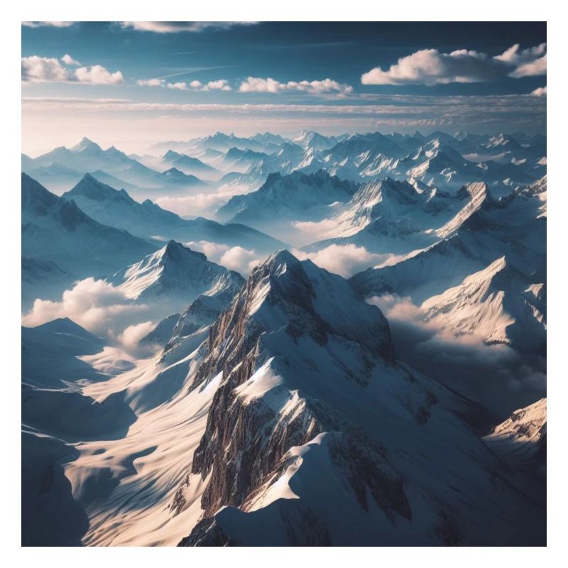 Mountain landscape above the clouds