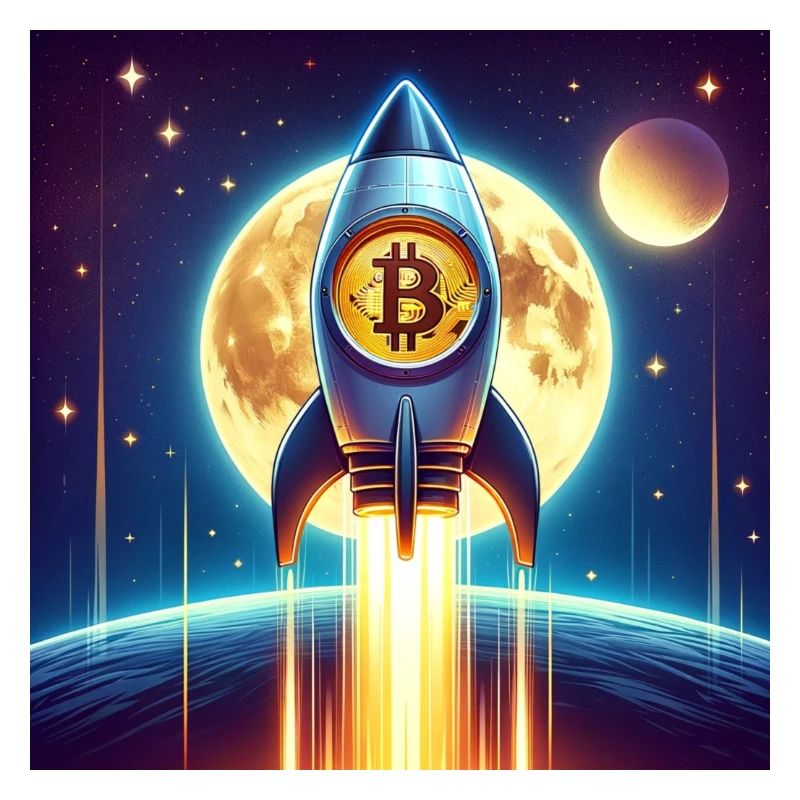 Bitcoin moon rocket