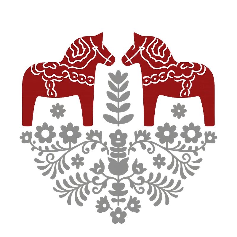 Dala Pferd – Skandinavische Folklore in Grau
